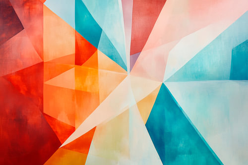 Geometrische kleuren en vormen ontvouwen zich