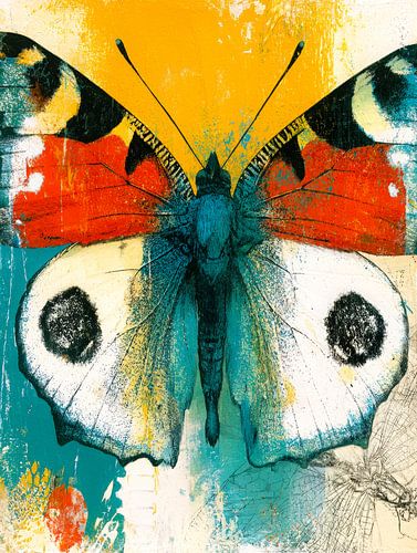 Papillon coloré à la texture artistique