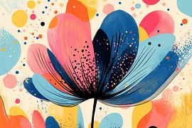 Blijde bloei - Roze en blauwe bloemblaadjes in beweging van Matthias Hauser