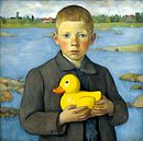 Boy with yellow rubber duck by Gert-Jan Siesling thumbnail
