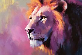 Majestätischer Löwe in sanften Farben von Poster Art Shop