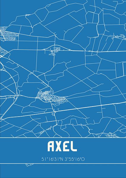 Blueprint | Map | Axel (Zeeland) by Prints of Place