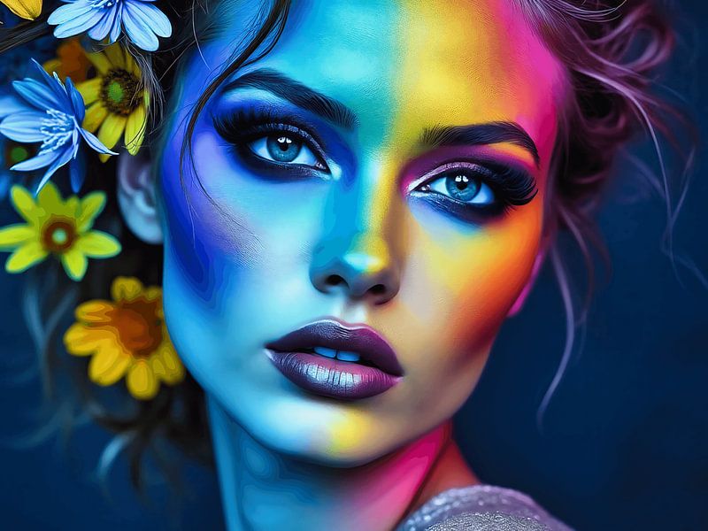 Een vrouw met veel kleur van The Photo Artist