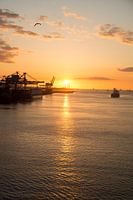 sunset in the port of Rotterdam
