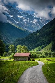 Stechelberg schuur in landschap