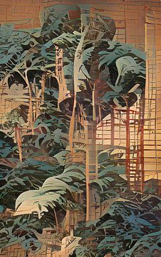 tropisch woud no4-UKIYO-e van Pia Schneider