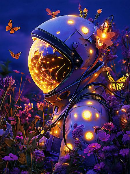 glowing astronaut by haroulita