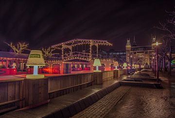 Drawbridge and icerink at Museumsquare in Amsterdam  by Ardi Mulder