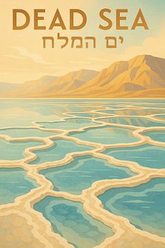 Totes Meer Vintage Poster - Salz Inseln & Healing Waters Landschaft