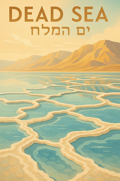 Totes Meer Vintage Poster - Salz Inseln &amp; Healing Waters Landschaft von Travel Shop