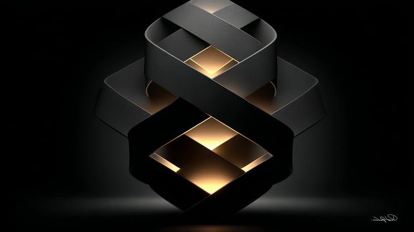 abstract black with soft gold by Gelissen Artworks