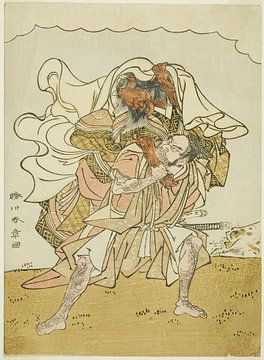 Katsukawa Shunsho - De krijger Ômori Hikoshichi die een demon draagt van Peter Balan