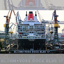 Queen Mary 2 im Trockendock im Hamburger Hafen von Franz Walter