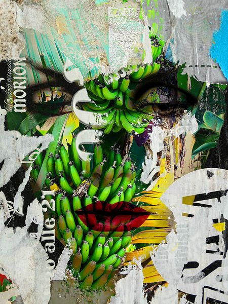 The face and green bananas par Gabi Hampe