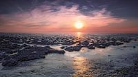 Wattenmeer bei Sonnenuntergang von Jos Reimering Miniaturansicht