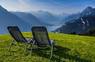"Samen" genieten van het uitzicht over het Vierwoudstrekenmeer, Zwitserland. van Kaj Hendriks thumbnail