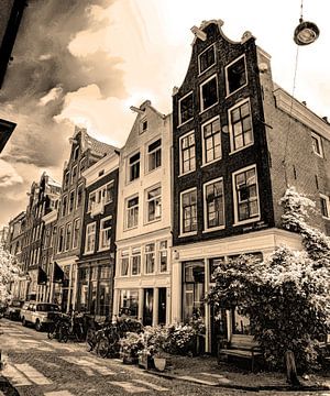 Jordaan Amsterdam Pays-Bas Sepia sur Hendrik-Jan Kornelis