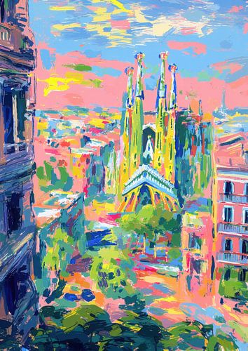 Sagrada Familia Barcelona Impressionism by Niklas Maximilian