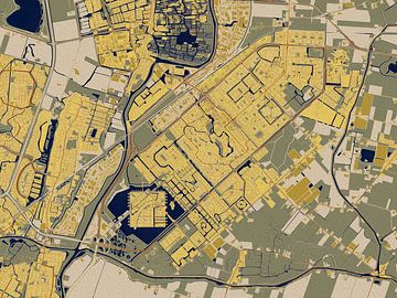 Kaart van Heerhugowaard in de stijl van Gustav Klimt van Maporia