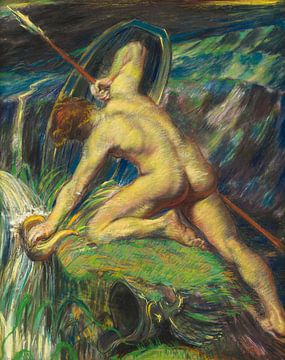 HENRI DE GROUX, Siegfried, ca 1890 Pastel sur papier