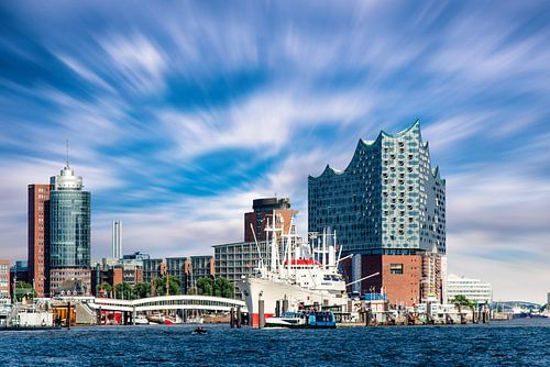Kehrwiederspitze in the Port of Hamburg Germany by Dieter Walther