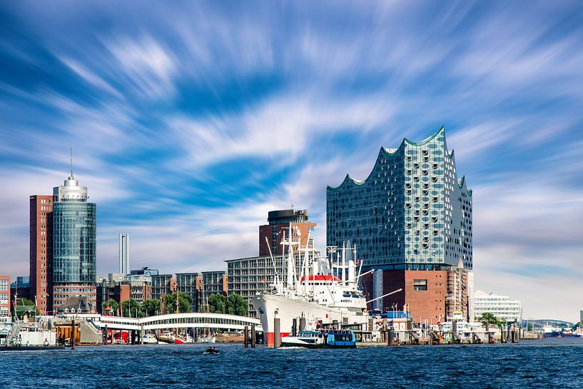 Kehrwiederspitze in the Port of Hamburg Germany by Dieter Walther