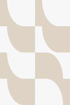 Moderne abstracte minimalistische geometrische vormen in beige en wit 17 van Dina Dankers