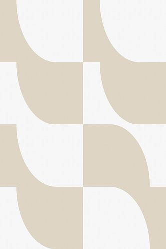 Moderne abstracte minimalistische geometrische vormen in beige en wit 17
