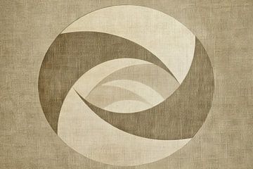 Scandinavisch abstract op natuurlijk linnen van Modern Collection