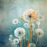 Onder de wind: abstracte paardenbloemsymfonie