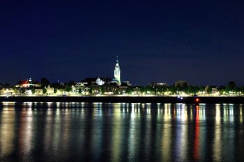 The Nijmegen Skyline and the River Waal at Night