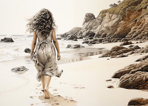 Meisje aan het strand