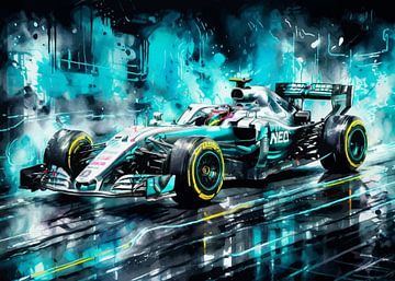 Mercedes AMG Formula One Watercolor by MIROKKU