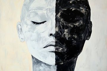 Half of the face in black and white - rich in contrast by Poster Art Shop