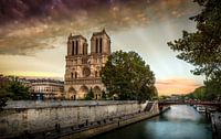 Notre Dame Sunset van Ion Chih thumbnail