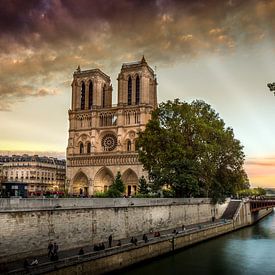 Notre Dame Sunset van Ion Chih