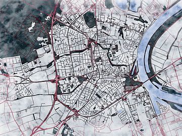 Kaart van Speyer in de stijl 'White Winter' van Maporia