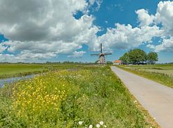 Windmolen De Puollen, Dronryp, Friesland, Nederland