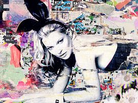Amanda Artwork im urbanen Streetart Style Collage Model von Julie M art