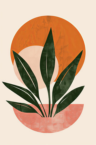 Minimalistische plantenkunst - Abstracte stijl