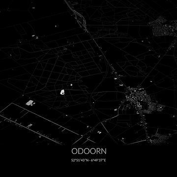 Schwarz-weiße Karte von Odoorn, Drenthe. von Rezona