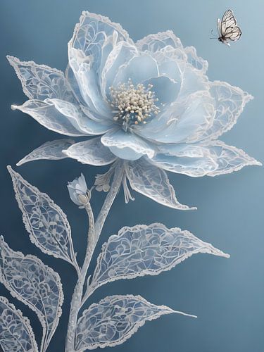 Fluisterende koude van een ijzige bloem van Bart Veeken