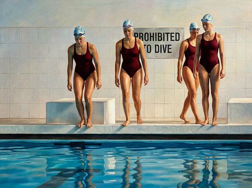 Schwimmer am Beckenrand von Jan Keteleer