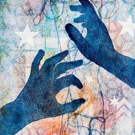 Magische handen in blauw van Lida Bruinen