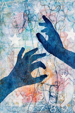 Magische handen in blauw