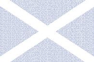 Schottische Flagge Saltire Saint Andrews-Kreuz konstruiert mit schottischen Wörtern von Mike Maes Miniaturansicht