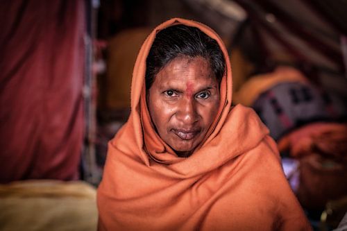 Female Sadhu at the Hindu Kumbh Mela festival in Haridwar India