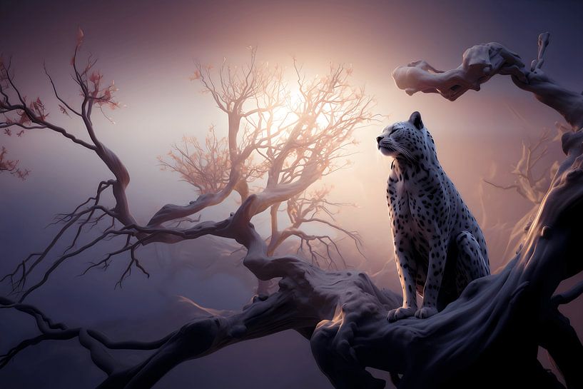 Majestic Felines in Nature: An Imagination of Oriental Art and Natural Splendour in a delightful autumnal setting. by Karina Brouwer