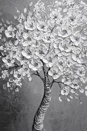 Baum mit weißen Blumen Gemälde von Art & Soul Creations