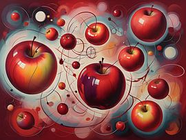 Glänzende Äpfel und fließende Linien von Bart Veeken
